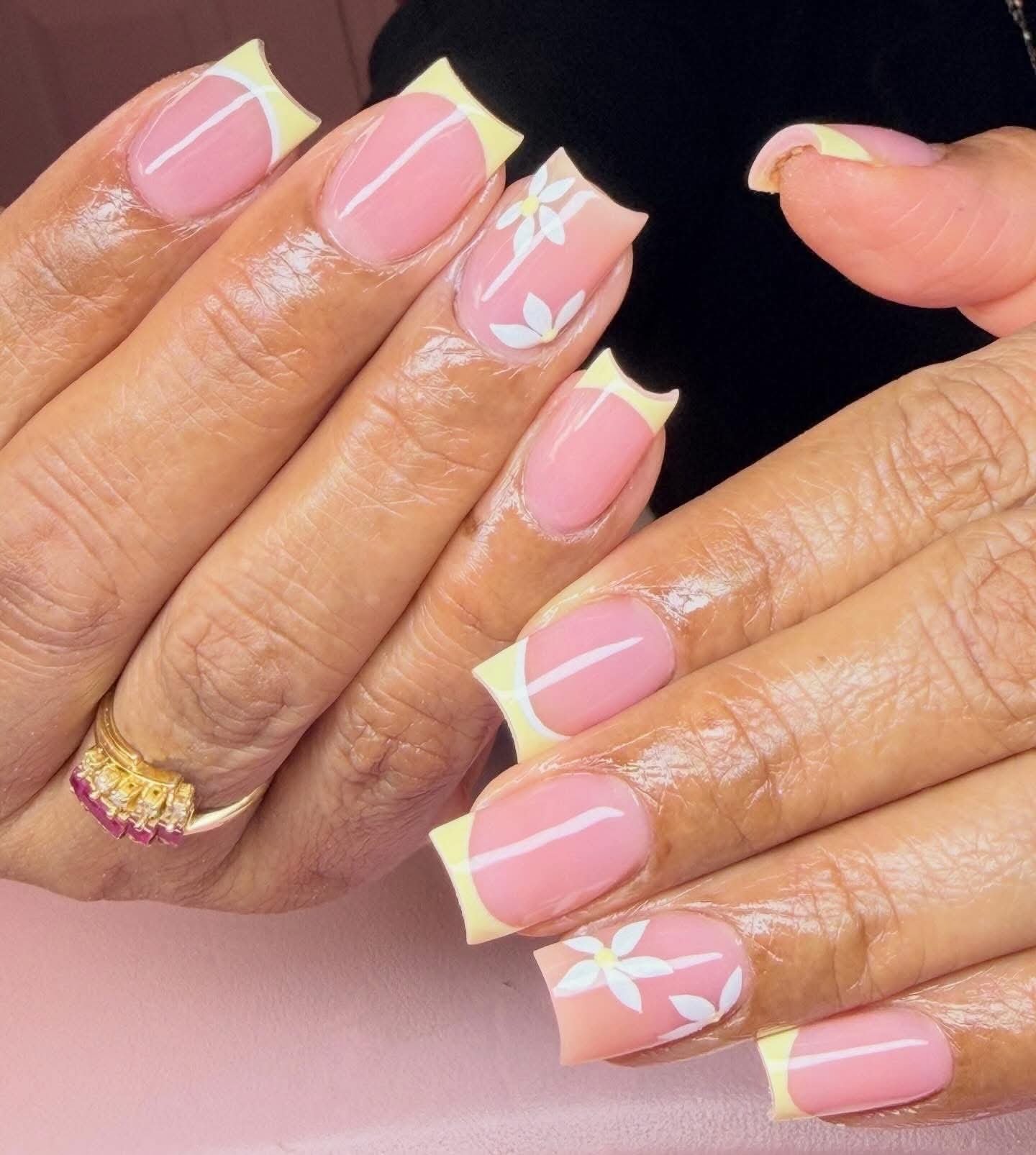 Gel manicure with French tips